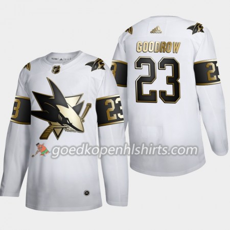 San Jose Sharks Barclay Goodrow 23 Adidas 2019-2020 Golden Edition Wit Authentic Shirt - Mannen